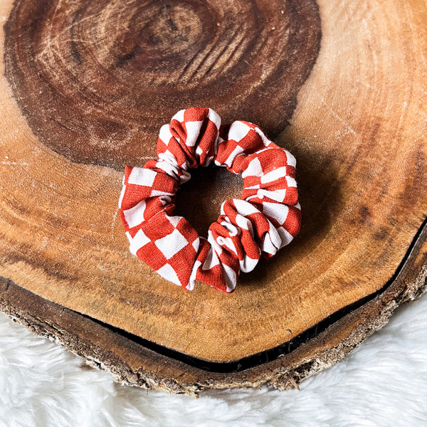 Rust Checker Toddler Scrunchie