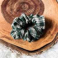 Emerald Plaid Scrunchie