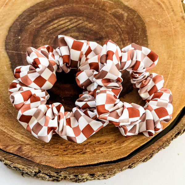 Fall Checker Scrunchie