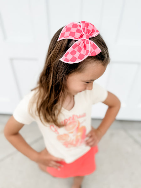 Coral Check Whimsy