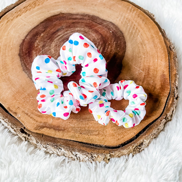 Watercolor Dots Scrunchie